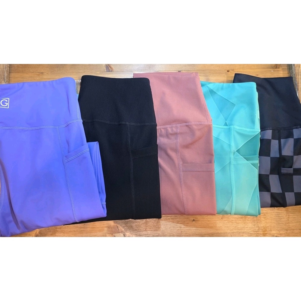 Lot Of 5 Varied Gear CVG Small Size Leggings With Pockets Fun Colors